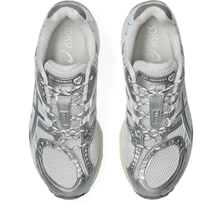 ASICS GEL-NIMBUS 10.1 sneakers in White and Airy Blue colorway with asymmetric mesh upper and GEL® technology cushioning