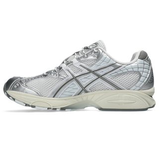 ASICS GEL-NIMBUS 10.1 sneakers in White and Airy Blue colorway with asymmetric mesh upper and GEL® technology cushioning