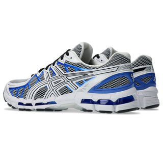 ASICS GEL-KAYANO 20 sneakers in White and Illusion Blue colorway with FLUIDFIT™ cage and dual GEL® technology cushioning