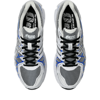 ASICS GEL-KAYANO 20 sneakers in White and Illusion Blue colorway with FLUIDFIT™ cage and dual GEL® technology cushioning