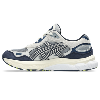 ASICS GEL-NYC 2.0 sneakers in Gravel and Cream with suede overlays, heritage GEL-1050 inspired tooling, GEL technology cushioning, FF BLAST PLUS midsole, and TRUSSTIC support system