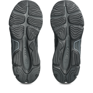 ASICS GEL-NYC 2.0 sneakers in Graphite Grey and Black with suede overlays, heritage GEL-1050 inspired tooling, GEL technology cushioning, FF BLAST PLUS midsole, and TRUSSTIC support system