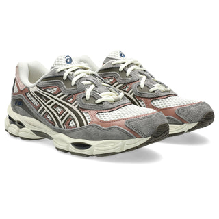 ASICS GEL-NYC sneakers in birch and driftwood colorway with GEL-NIMBUS 3 inspired upper, dual GEL technology cushioning, and heritage 2000s running design