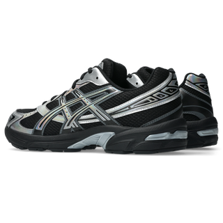 ASICS GEL-1130 Black/Pure Silver, mesh upper with synthetic overlays, GEL® heel cushioning and retro running silhouette.
