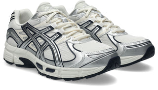 ASICS GEL-Stratus MC Sneakers in Cream/Pure Silver — synthetic leather overlays and air mesh upper with internal rearfoot GEL technology and 2010s running shoe midsole construction.

