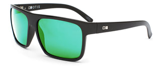 OTIS After Dark X sunglasses, matte black frame, green mirror polarized lenses, mineral glass.