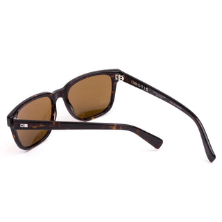 OTIS Eyewear Test Of Time X Sunglasses in Eco Dark Tort with Brown Polar mineral glass lenses, slightly larger fit handmade eco acetate frame with Viscottica hinges, stainless steel screws, 100% UVA UVB protection, 55-18-145mm sizing