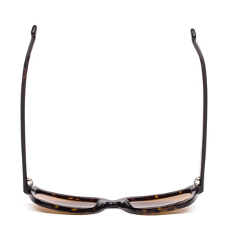 OTIS Eyewear Test Of Time X Sunglasses in Eco Dark Tort with Brown Polar mineral glass lenses, slightly larger fit handmade eco acetate frame with Viscottica hinges, stainless steel screws, 100% UVA UVB protection, 55-18-145mm sizing