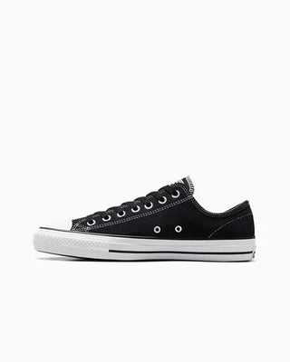 Black sneaker with white sole on a white background