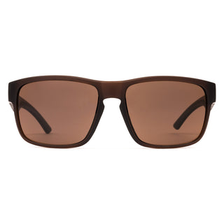 OTIS Rambler Sport sunglasses, matte brown frame, brown polarized lenses, keyhole nose bridge.
