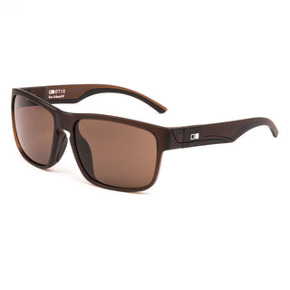 OTIS Rambler Sport sunglasses, matte brown frame, brown polarized lenses, keyhole nose bridge.