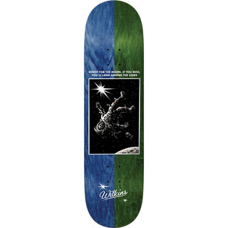 REAL Wilkins Bright Side 8.62 skateboard deck, raw finish, 7-ply maple construction, top-mount, Bright Side graphic.