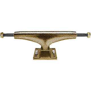 Thunder Trucks 148 Hollow Light Goldline Skateboard Trucks in Gold — 5.5" hanger, 8.25" axle, hollow light construction with axle nuts and speed washers included