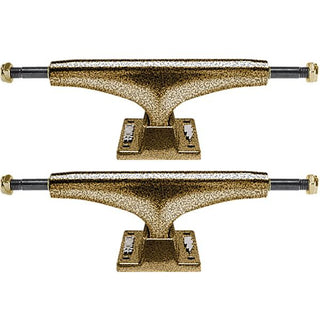 Thunder Trucks 148 Hollow Light Goldline Skateboard Trucks in Gold — 5.5" hanger, 8.25" axle, hollow light construction with axle nuts and speed washers included