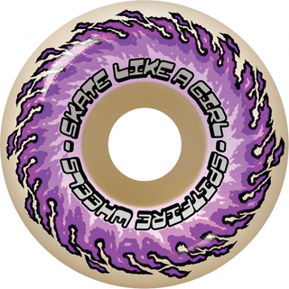 Spitfire 54mm F4 OG Classics Skate Like A Girl 99a Wheels in White and Purple with Formula Four Urethane construction
