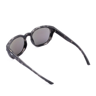 Otis Eyewear Offset Sport sunglasses in Matte Slate Tort with L.I.T Polar Grey mineral glass lenses, Italian-made Eco-Grilamid ultra-lightweight frame with increased pantoscopic tilt, subtle side blinders, integrated nose pads and temple tips, hand-painted finish, 52-20-127mm sizing