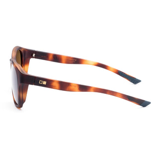 Otis Eyewear Offset Sport sunglasses in Matte Amberwood Tort with Brown Polar mineral glass lenses, Italian-made Eco-Grilamid ultra-lightweight frame with increased pantoscopic tilt, subtle side blinders, integrated nose pads and temple tips, hand-painted finish