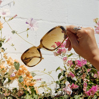 Crap Eyewear Stone Echo in Sand Bio/Golden Brown Gradient — bioacetate fashion wraparound, CR-39 lenses, 100% UV protection, spring hinges, wire cores, Rx-ready