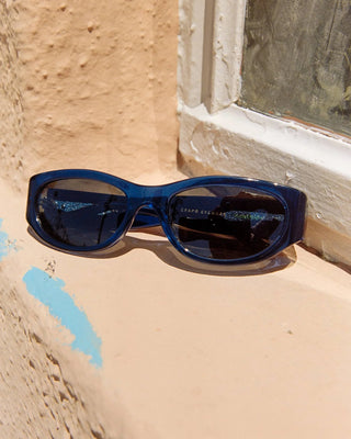Crap Eyewear Funk Punk Sunglasses - Crystal Navy Bio/Grey