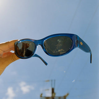 Crap Eyewear Funk Punk Sunglasses - Crystal Navy Bio/Grey