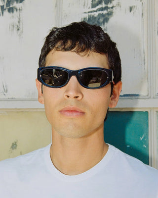 Crap Eyewear Funk Punk Sunglasses - Crystal Navy Bio/Grey