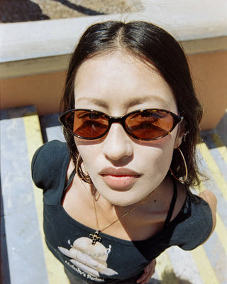 Crap Eyewear Star Locket Sunglasses - Dark Tortoise Bio/Cinnamon
