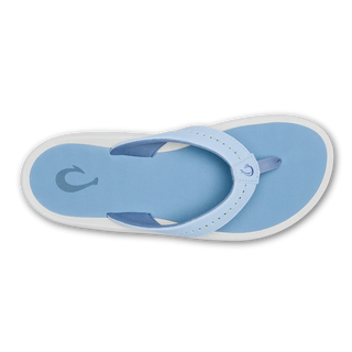 OluKai Ulele Sandals in Lanai Breeze/Ocean Fog - women's water-ready beach sandals with contoured EVA footbed, Wet Grip Rubber outsole, and lightweight streamlined design