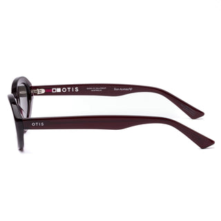 "Otis Eyewear Birdie sunglasses in Eco Berry frame with Neutral Grey lenses — sustainable unisex sunglasses with UV400 protection"