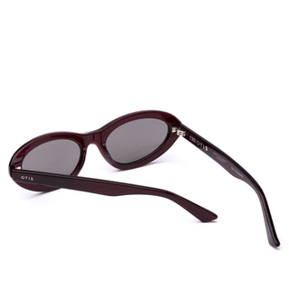 "Otis Eyewear Birdie sunglasses in Eco Berry frame with Neutral Grey lenses — sustainable unisex sunglasses with UV400 protection"