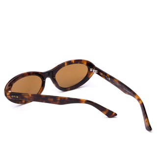 "Otis Eyewear Birdie sunglasses in Eco Sepia Tort frame with Brown lenses — sustainable unisex sunglasses with UV400 protection"