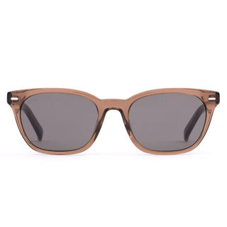 Otis Eyewear Chorus sunglasses in Eco Crystal Birch with Neutral Grey Polar polarized mineral glass lenses, slim wayfarer silhouette handmade eco acetate frame with crystal acetate elevated wire core temples, pin detailing at front, Viscottica hinges, stainless steel screws, 100% UVA UVB protection