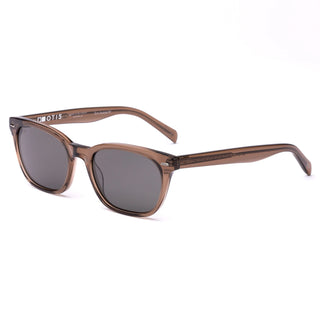 Otis Eyewear Chorus sunglasses in Eco Crystal Birch with Neutral Grey Polar polarized mineral glass lenses, slim wayfarer silhouette handmade eco acetate frame with crystal acetate elevated wire core temples, pin detailing at front, Viscottica hinges, stainless steel screws, 100% UVA UVB protection