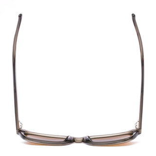 Otis Eyewear Chorus sunglasses in Eco Crystal Fern with Brown Polar polarized mineral glass lenses, slim wayfarer silhouette handmade eco acetate frame with crystal acetate elevated wire core temples, pin detailing at front, Viscottica hinges, stainless steel screws, 100% UVA UVB protection