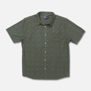 Salty Crew Breezer Perf Button-Up shirt Four Leaf Clover — perforated, stretch, quick-dry, UPF 50+ performance fabric.