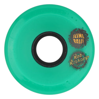 Slime Balls Roskopp Face Two 60mm wheels, 78a soft urethane cruiser wheels with green color and black core.