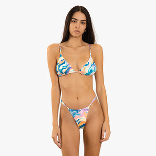 Duvin's Double Dip Bikini Bottom available at Drift House, designed with a cheeky style, offers minimal yet moderate coverage with sliding adjustable sides for a perfect fit.
