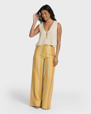 Billabong Need Now Sweater Tank in White Cap - cotton-blend knit tank with V neckline, button placket, and metal plate detail