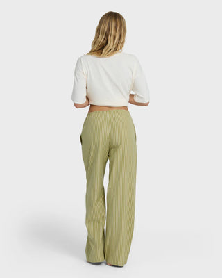 Billabong Another Wave Pant in Cedar - full-length pants with elastic waist, drawcord, and side seam pockets