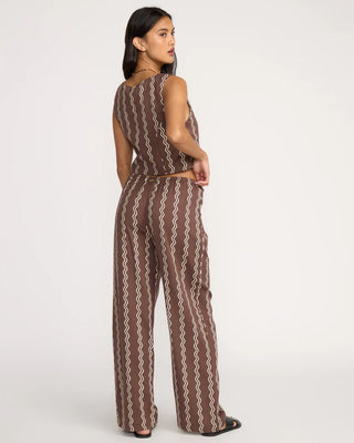 Billabong Another Wave Pants in espresso with drawcord waist and relaxed fit