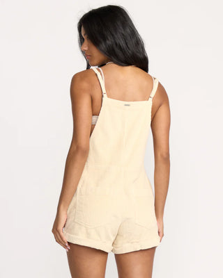 Billabong Whitecap corduroy overalls with regular fit and front/back pockets.