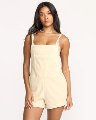 Billabong Whitecap corduroy overalls with regular fit and front/back pockets.