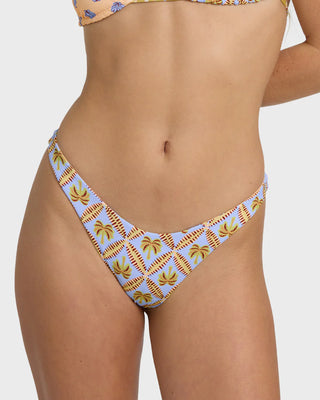 Billabong Soul Stoke Reversible Dippi Skimpy Bottom in Twilight Blue - reversible bikini bottom with recycled nylon, skimpy coverage, and versatile high or low hip fit