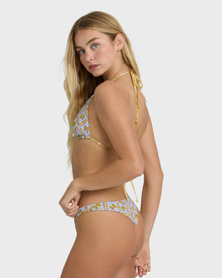 Billabong Soul Stoke Reversible Dippi Skimpy Bottom in Twilight Blue - reversible bikini bottom with recycled nylon, skimpy coverage, and versatile high or low hip fit