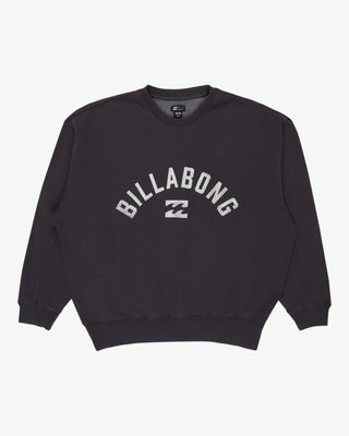 Billabong Mono Aloha Kendal Crew in Black Sands with relaxed fit and vibrant screen-printed graphic.