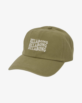 Billabong Dad Cap in Cactus - cotton corduroy dad cap with fitted construction, curved bill, and adjustable metal snapback closure