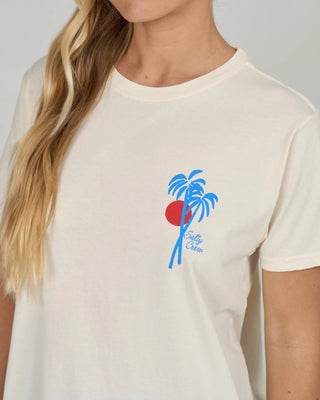 Salty Crew Geo Palm Boyfriend Tee in Off White - relaxed fit short sleeve tee with 100% cotton jersey and screen print graphics