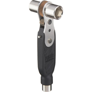 “Prime8 Ratchet Lite black multi-purpose skateboard tool with stainless steel frame and composite handle.”
