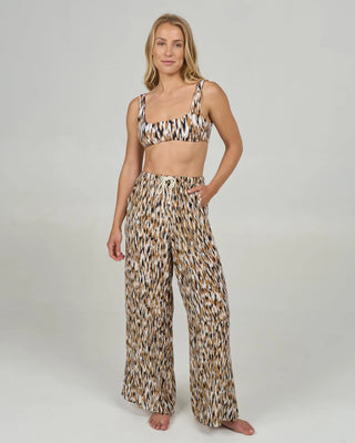 Salty Crew Dreamland Pant in Sand Bar - elastic waist beach pant with rope tie drawcord and front trouser pockets