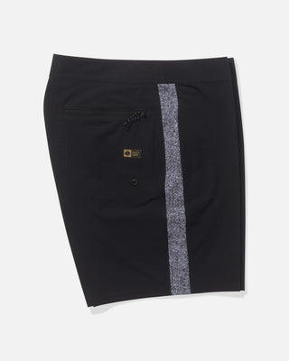 Salty Crew Channel 18" Apex Boardshort in Pirate Black - men's performance boardshorts with 4-way stretch, quick dry fabric, zipper pocket, and anti-rash interior