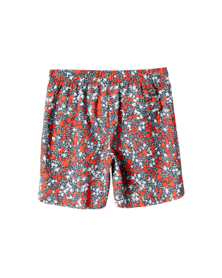 Dark Seas Warwick Short in Navy/Red with elastic waist and volley short fit.